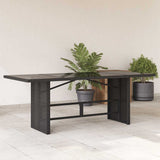 Garden Table with Glass Top Black 190x80x74 cm Poly Rattan 365304