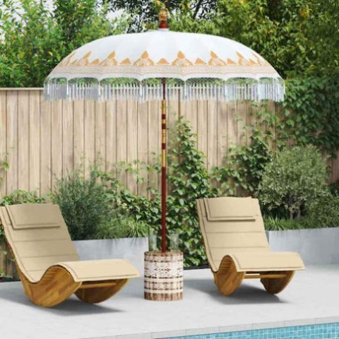 Balinese Parasol 260 Cream 210-220 cm Cotton and solid wood 3356887