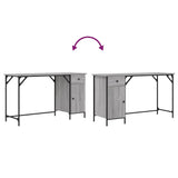 Computer Desk Grey Sonoma 131x48x75 cm Engineered Wood 836221