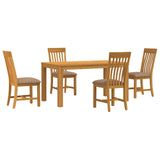 Dining Set 5 pcs Grey Solid Oak Wood 3430356