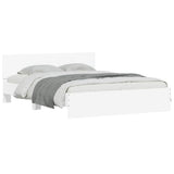 Bed Frame with Headboard White 152 x 203 cm Engineered Wood 3402864