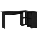 Desk with Shelf Black Oak 142 x 102 x 73 cm Engineered Wood 869291