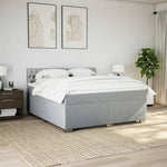 ZNTS Box Spring Bed with Mattress Light Grey 180x200 cm Fabric 3285974