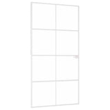 Interior Door White 102x201.5 cm Tempered Glass&Aluminium Slim 153673
