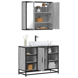 2 Piece Bathroom Furniture Set Grey Sonoma Engineered Wood 3300913