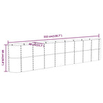 ZNTS Garden Raised Bed Powder-coated Steel 332x40x68 cm Silver 318912