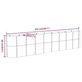 ZNTS Garden Raised Bed Powder-coated Steel 332x40x68 cm Silver 318912