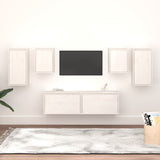 TV Cabinets 6 pcs White Solid Wood Pine 3100240