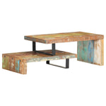 ZNTS 2 Piece Coffee Table Set Solid Reclaimed Wood 320393