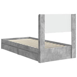 Bed Frame with Storage and Headboard Concrete Grey 90 x 190 cm 3414422