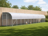 Against Wall Chicken Coop Silver 1200 x 100 x 215 cm 3434710