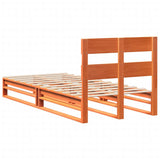 Bed Frame without Mattress Wax Brown 100x200 cm Solid Wood Pine 850799