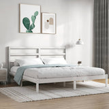 Bed Frame without Mattress White 200x200 cm Solid Wood Pine 3104954