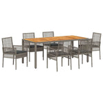 Garden Dining Set 7 pcs Grey Poly rattan 3334913