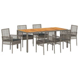 Garden Dining Set 7 pcs Grey Poly rattan 3334913