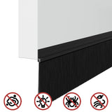 Self-adhesive Door Brush Seals 12 pcs Black 100 cm 42019569