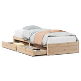 Bed Frame Natural Pine Solid Pine wood Small Single Storage 3301646