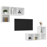 Wall-mounted TV Cabinets 4 pcs White Engineered Wood 3079835