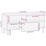 TV Cabinet with Drawer Brown 100 x 33 x 46 cm Solid Mango Wood 4017772