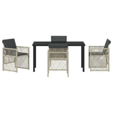 Garden Dining Set 5 pcs Light Grey Poly Rattan 3380638