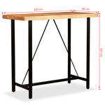 ZNTS Bar Table Solid Acacia Wood 120x60x107 cm 245436