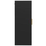 Hanging Wall Cabinet Black Engineered wood, glass Medium 812277