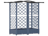 Raised Bed with Trellis and Roof Grey 124 x 40 x 126 cm PP 42032557