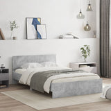 Bed Frame Concrete grey Engineered wood and plywood Double Modern 3207507