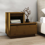 ZNTS Bedside Cabinet Honey Brown 60x34x51 cm Solid Wood Pine 814380