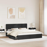 Storage Bed with Headboard Black 200 x 200 cm Engineered Wood 3412242
