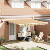 Retractable Awning with Manual 400 x 350 cm Multicolour 3330768
