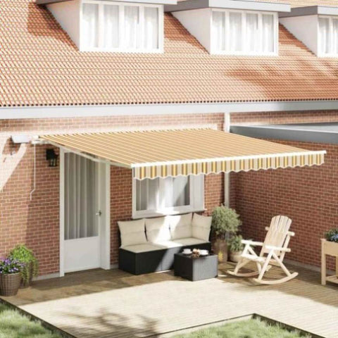 Retractable Awning with Manual 400 x 350 cm Multicolour 3330768