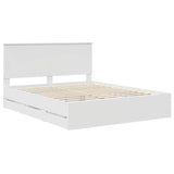 Bed Frame with Drawer White 160 x 200 cm Engineer Wood 3411096