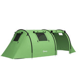 Four Man Duo Room Tunnel Tent, with Accessories - Green T3398P349028