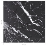 Table Top Black 80x80 cm 6 mm Tempered Glass with Marble Design 322273