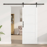 Sliding Door ORKDAL 78 x 202 cm Engineered Wood White and Black 3450320