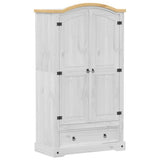 Wardrobe Corona White 102x52x186 cm Solid Wood Pine 4012157