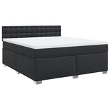 Box Spring Bed with Mattress Black 180x200 cm Faux Leather 3286132