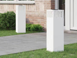Solar LED Pathway Light 2 pcs White Cold Rolled Steel 879731