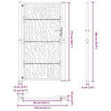Garden Gate Black 100x175 cm Steel Trace Design 4100982