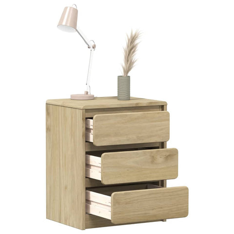 ZNTS Bedside Cabinet SAUDA Oak 44x35x56 cm Solid Wood Pine 377594