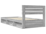 Bed Frame Grey Sonoma 75 x 190 cm Solid Pine Wood 3411476