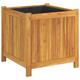 Garden Planter with Liner 50x50x50 cm Solid Wood Acacia 366440