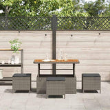 Garden Dining Set Grey Poly Rattan 42007925