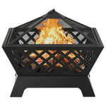 ZNTS Fire Pit with Poker 64 cm XXL Steel 311894