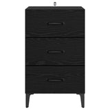 Bedside Cabinet Black Oak 40 x 40.5 x 66 cm Engineered Wood 880624