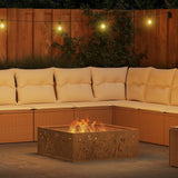 Fire Pit Brown 80 x 80 x 30 cm Weathering Steel 858929