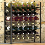 ZNTS Wine Rack for 48 Bottles Black Metal 289563