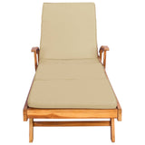 Sun Lounger 100% Polyester Solid-Teak 42032673