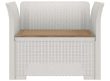 1-Seater Armchair with Cushion Rattan Look PP White 8011862